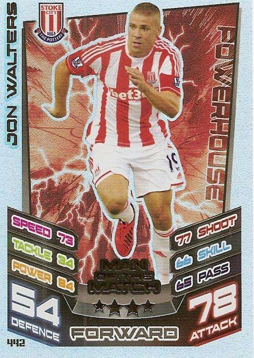 MATCH ATTAX 2012/2013 - JON WALTERS `MAN of the MATCH` CARD