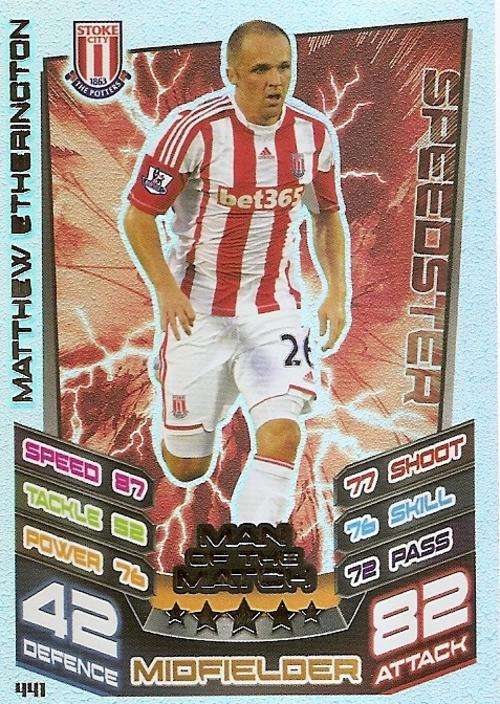 MATCH ATTAX 2012/2013 - MATHEW ETHERINGTON `MAN of the MATCH` CARD