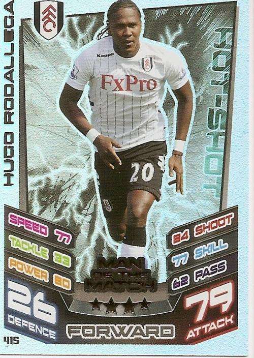 MATCH ATTAX 2012/2013 - HUGO RODALLEGA `MAN of the MATCH` CARD