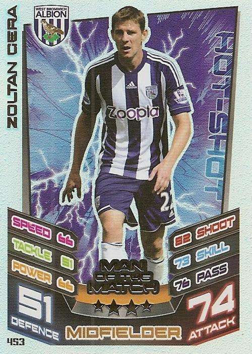 MATCH ATTAX 2012/2013 - ZOLTAN GERA `MAN of the MATCH` CARD