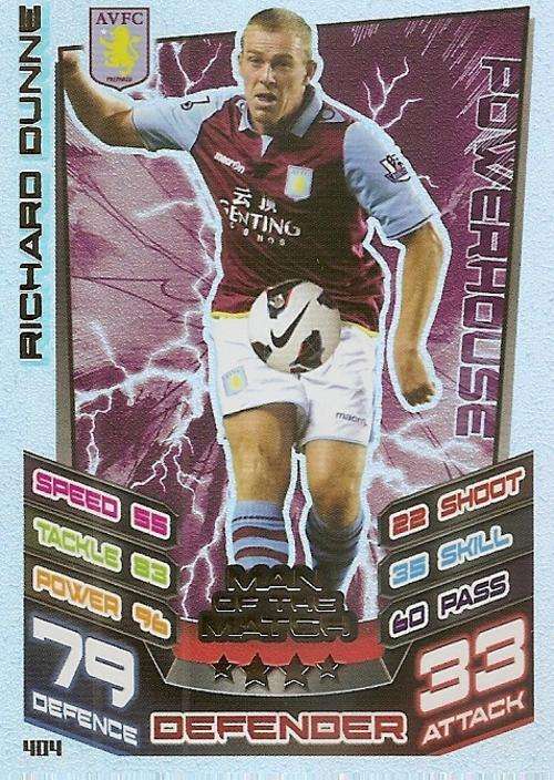 MATCH ATTAX 2012/2013 - RICHARD DUNNE `MAN of the MATCH` CARD