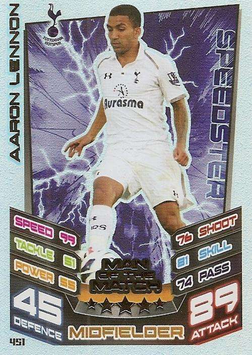 MATCH ATTAX 2012/2013 - AARON LENNON `MAN of the MATCH` CARD