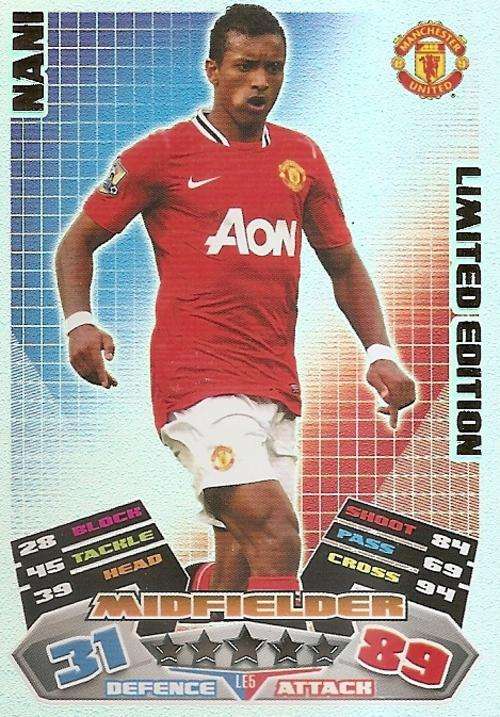 NANI - TOPPS MATCH ATTAX `EXTRA` 2011/2012 -  VERY RARE `LIMITED EDITION` TRADING CARD