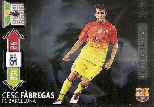 CESC FABREGAS - PANINI CHAMPIONS LEAGUE ADRENALYN XL 2012/2013 -  `LIMITED EDITION` CARD