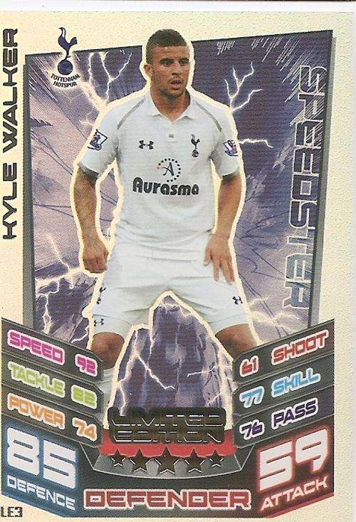 MATCH ATTAX 2012/2013 - KYLE WALKER `LIMITED EDITION` CARD LE3