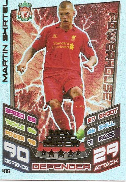 MATCH ATTAX 2012/2013 - MARTIN SKRTEL `MAN of the MATCH` CARD