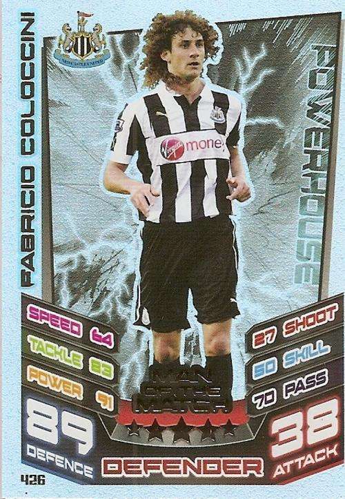 MATCH ATTAX 2012/2013 - FABRICIO COLOCCINI `MAN of the MATCH` CARD