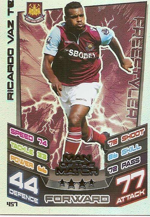 MATCH ATTAX 2012/2013 - RICARDO VAZ TE `MAN of the MATCH` CARD