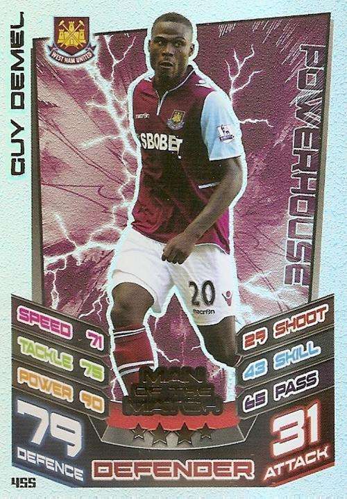 MATCH ATTAX 2012/2013 - GUY DEMEL `MAN of the MATCH` CARD