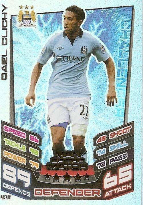 MATCH ATTAX 2012/2013 - GAEL CLICHY `MAN of the MATCH` CARD
