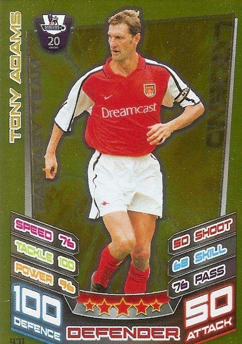 MATCH ATTAX 2012/2013 - TONY ADAMS "GOLD LEGEND CLUB 100" CARD 471