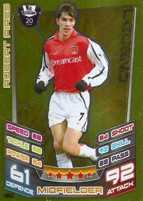 MATCH ATTAX 2012/2013 - ROBERT PIRES "GOLD LEGEND" CARD 492