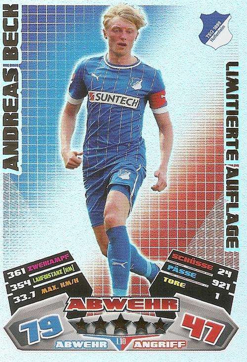 MATCH ATTAX 2012/13 "BUNDESLIGA" - ANDREAS BECK " LIMITED EDITION" CARD L10