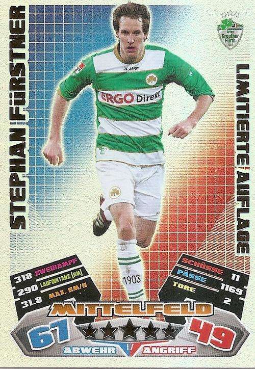 MATCH ATTAX 2012/13 "BUNDESLIGA" - STEPHAN FURSTNER " LIMITED EDITION" CARD L7