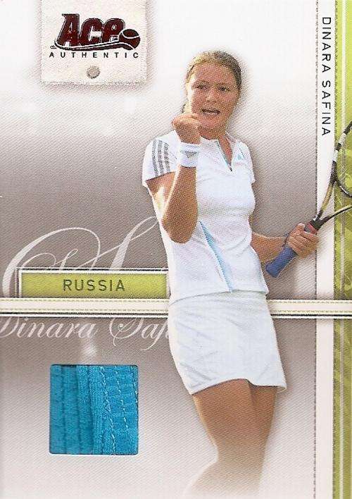DINARA SAFINA - ACE AUTHENTIC 2007 - AUTHENTIC "BLUE STITCH MEMORABILIA" CARD