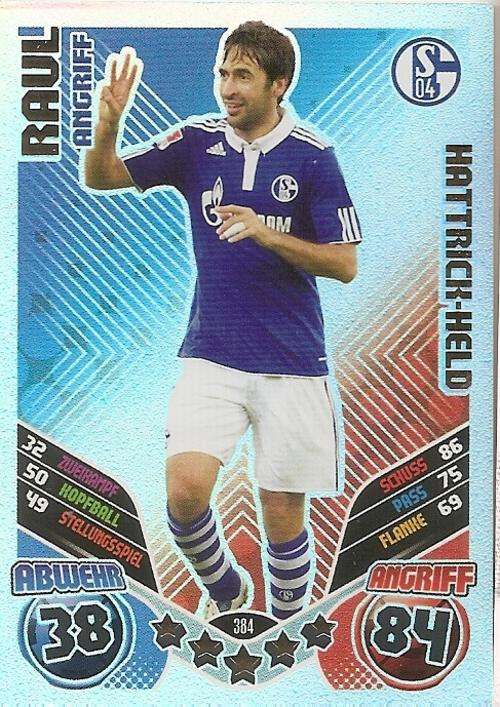 MATCH ATTAX "BUNDESLIGA" 2012 - RAUL "HAT TRICK HERO" CARD