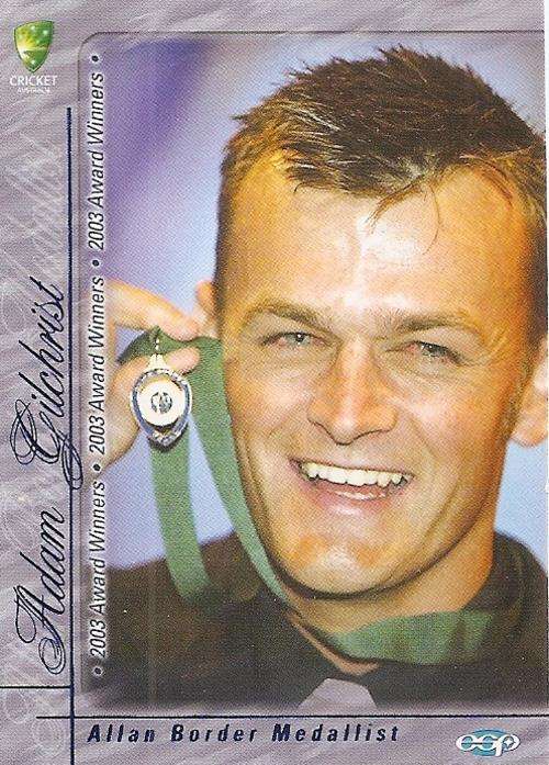 AUSTRALIA `CRICKET` 2003/04 COLLECTION - ADAM GILCHRIST `RARE` `AWARD` CARD AW01