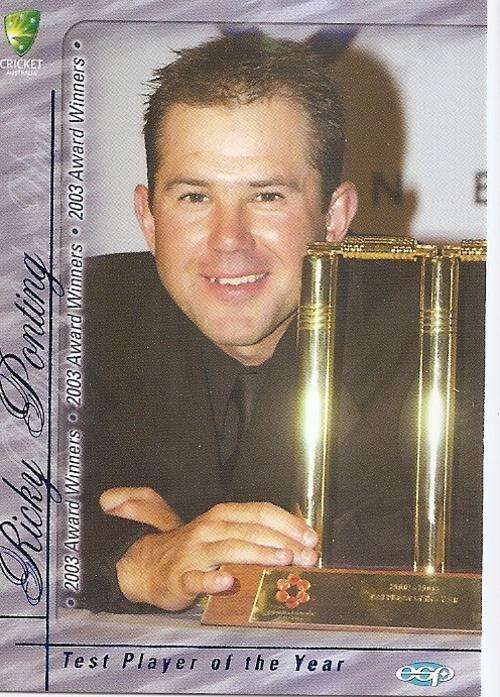 AUSTRALIA `CRICKET` 2003/04 COLLECTION - RICKY PONTING `RARE` `AWARD` CARD AW02