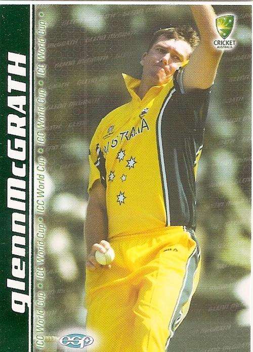 AUSTRALIA `CRICKET` 2003/04 COLLECTION - GLENN McGRATH `WORLD CUP SQUAD` CARD WC15