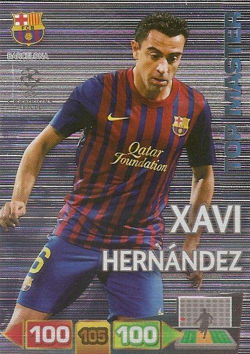 CHAMPIONS LEAGUE  2012 ADRENALYN XL - XAVI HERNANDEZ `TOP MASTER PLATINUM` CARD