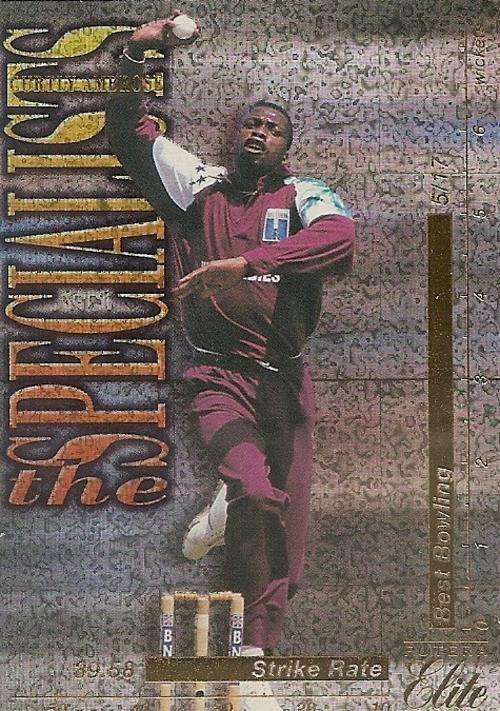 CURTLY AMBROSE - 1996 FUTERA CRICKET PREMIUM ELITE COLLECTION - RARE `SPECIALISTS` TS15 FOIL CARD
