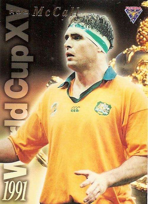ROD McCALL - `WALLABIES 95 FUTERA COLLECTION` - `RARE 91 WORLD CHAMPIONS` TRADING CARD WC4