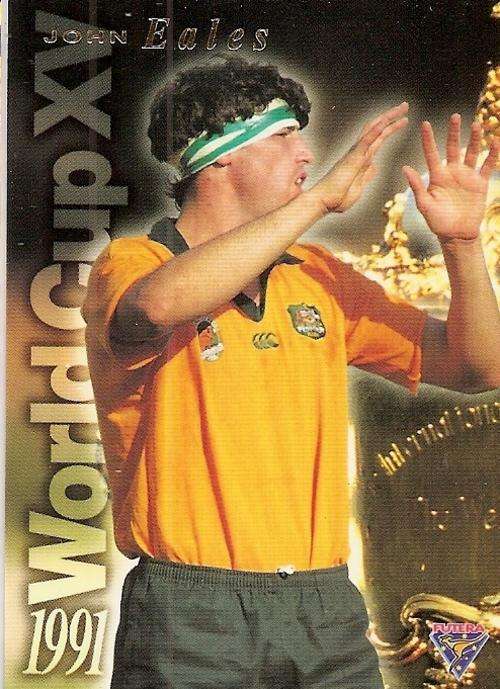 JOHN EALES - `WALLABIES 95 FUTERA COLLECTION` - `RARE 91 WORLD CHAMPIONS` TRADING CARD WC5