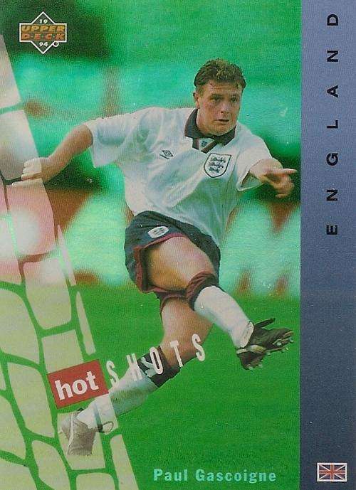WORLD CUP 1994 USA - PAUL GASCOINE "HOT SHOTS" HS7 FOIL CARD - Eng/German