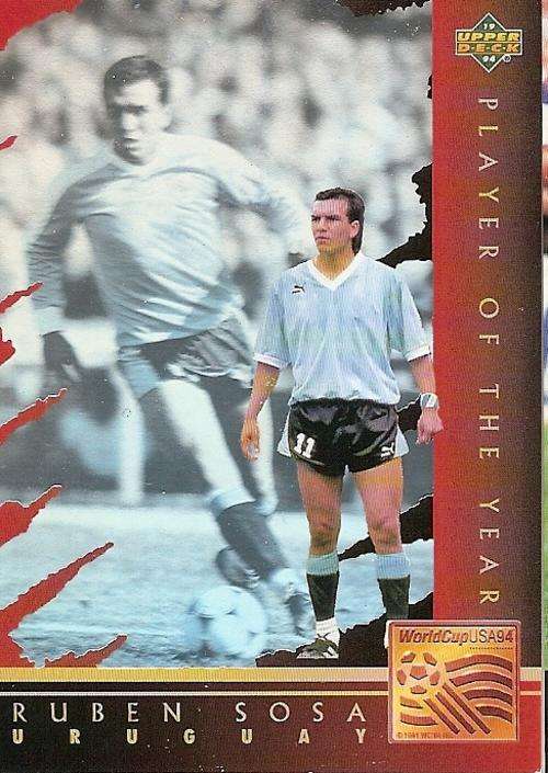 WORLD CUP 1994 USA - RUBEN SOSA "PLAYER OF THE YEAR" WC7 PLATINUM CARD - Eng/Germ