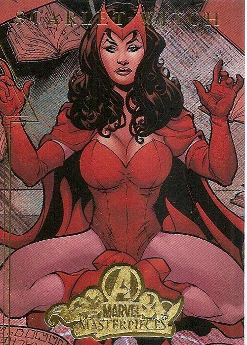 MARVEL MASTERPIECES 2008  - SCARLET WITCH "GOLD LIMITED INSERT" CARD A6 of 9