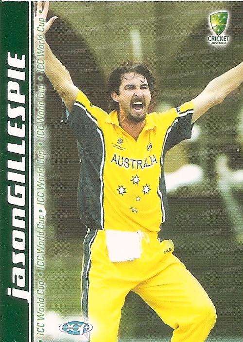 AUSTRALIA "CRICKET" 2003/04 COLLECTION - JASON GILLESPIE "WORLD CUP SQUAD" CARD WC6