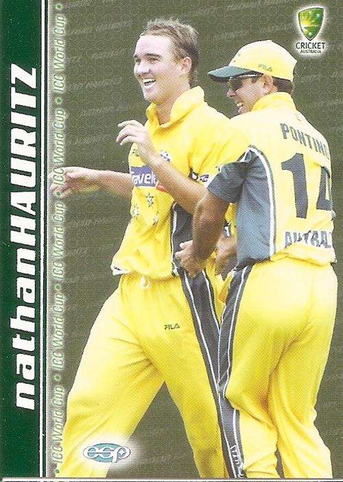 AUSTRALIA "CRICKET" 2003/04 COLLECTION - NATHAN HAURITZ "WORLD CUP SQUAD" CARD WC8