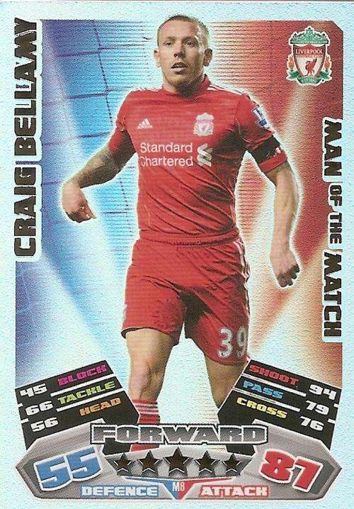 MATCH ATTAX EXTRA 2012 - CRAIG BELLAMY "MAN of the MATCH" CARD