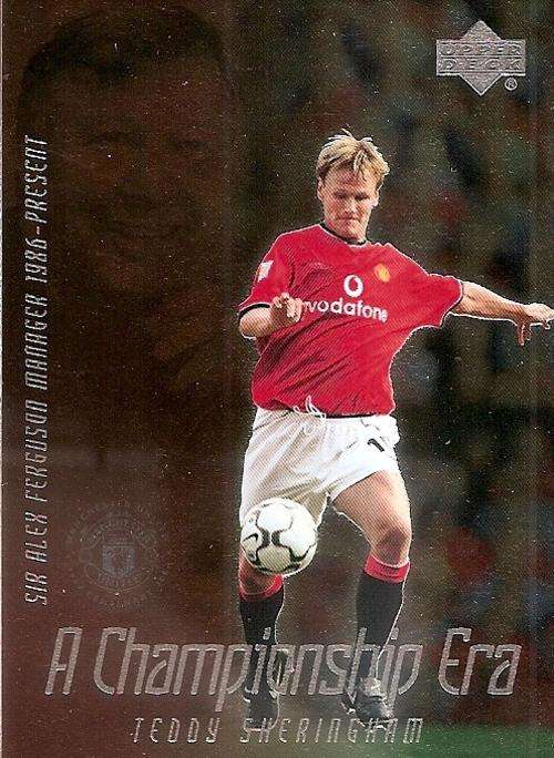 TEDDY SHERINGHAM - RARE `A CHAMPIONSHIP ERA` GOLD INSERT CE10 - UPPER DECK MANCHESTER UNITED 2002