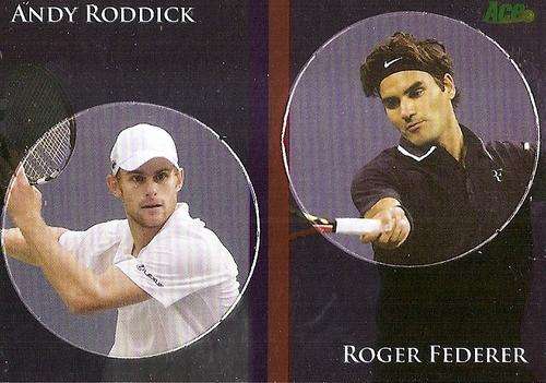 ROGER FEDERER/RODDICK - `ACE AUTHENTIC` TENNIS 2011 -`MILK CAP INSERT` FOIL TRADING CARD DP6