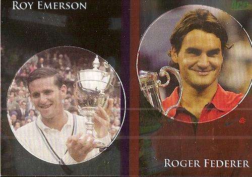 FEDERER/EMERSON - ACE AUTHENTIC `TENNIS` 2011 -`MILK CAP INSERT` FOIL TRADING CARD DP11