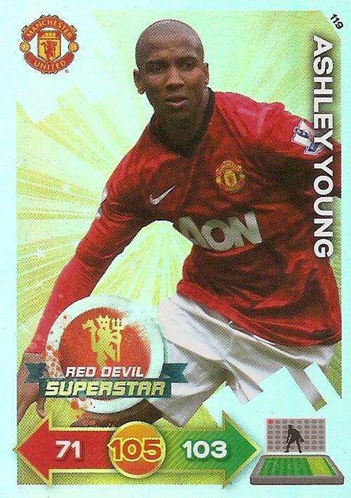 ASHLEY YOUNG - PANINI `MANCHESTER UNITED ADRENALYN XL 2013` - FOIL `SUPERSTAR` ULTIMATE CARD 119