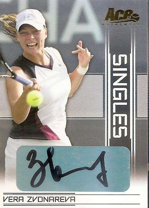 VERA ZVONAREVA - ACE AUTHENTIC 2007 - CERTIFIED "AUTOGRAPH SINGLES" CARD SI5