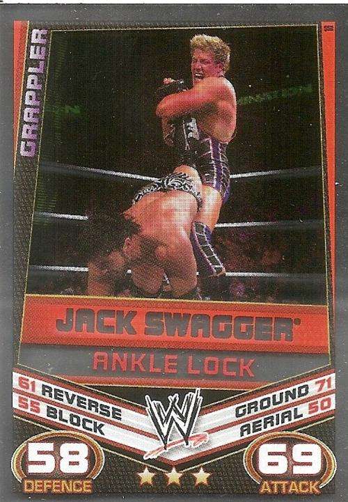 SLAM ATTAX REBELLION 2013 - JACK SWAGGER  "SIGNATURE MOVE " FOIL CARD
