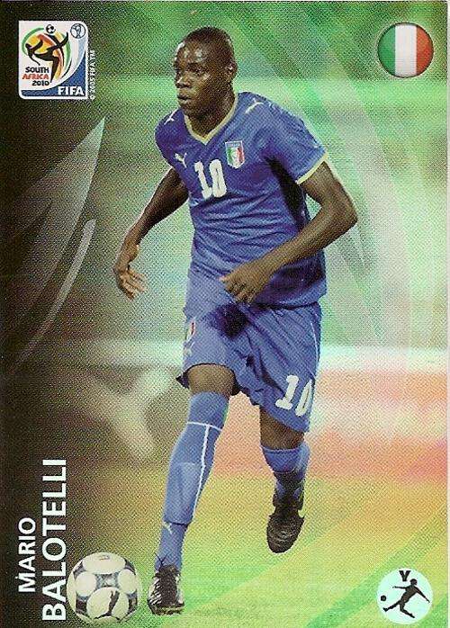 2010 FIFA ADRENALYN PREMIUM - MARIO BALOTELLI "RAINBOW FOIL" CARD