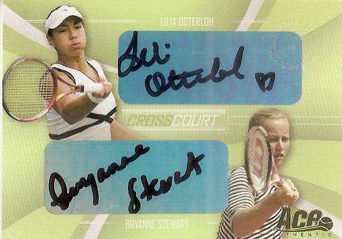 OSTERICH/STEWART - ACE AUTHENTIC 2007 - "CERTIFIED DUAL AUTOGRAPH" CROSS COURT CARD CC5 - 189 of