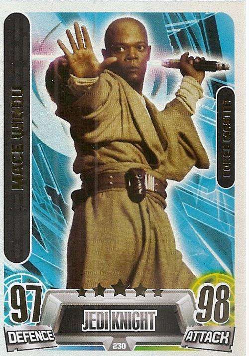 STAR WARS 2013 - FORCE ATTAX MOVIE SERIES 2 - MACE WINDU `FORCE MASTER` CARD 230