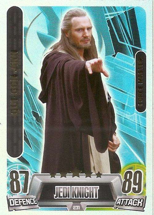 STAR WARS 2013 - FORCE ATTAX MOVIE SERIES 2 - QUI GON JINN `FORCE MASTER` CARD 231