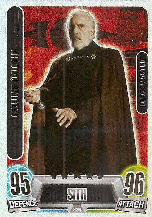 STAR WARS 2013 - FORCE ATTAX MOVIE SERIES 2 - COUNT DOOKU `FORCE MASTER` CARD 236