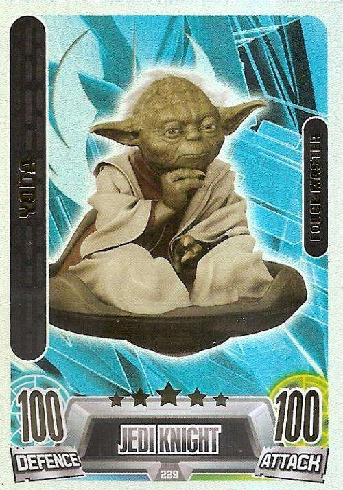 STAR WARS 2013 - FORCE ATTAX MOVIE SERIES 2 - YODA "CLUB 100 FORCE MASTER" CARD 229