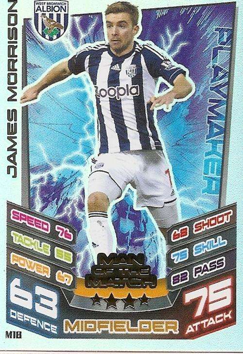 MATCH ATTAX `EXTRA` 2013 - JAMES MORRISON `MAN of the MATCH` CARD