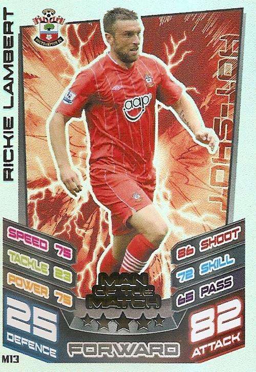 MATCH ATTAX `EXTRA` 2013 - RICHIE LAMBERT `MAN of the MATCH` CARD