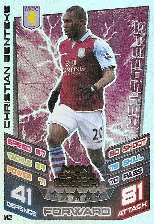 MATCH ATTAX `EXTRA` 2013 - CHRISTIAN BENTEKE `MAN of the MATCH` CARD