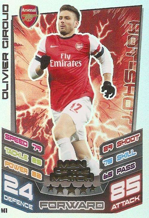 MATCH ATTAX "EXTRA" 2013 - OLIVIER GIROUD "MAN of the MATCH" CARD