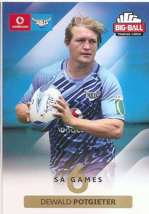 DEWALD POTGIETER - BIG BALL RUGBY COLLECTION  2012 - BLUE BULLS BASE CARD 22